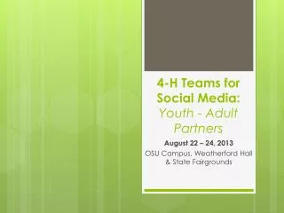 4-H Teams for Social Media: Youth - Adult Partners