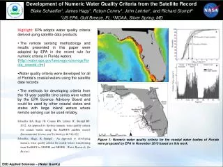 Highlight: EPA adopts water quality criteria derived using satellite data products