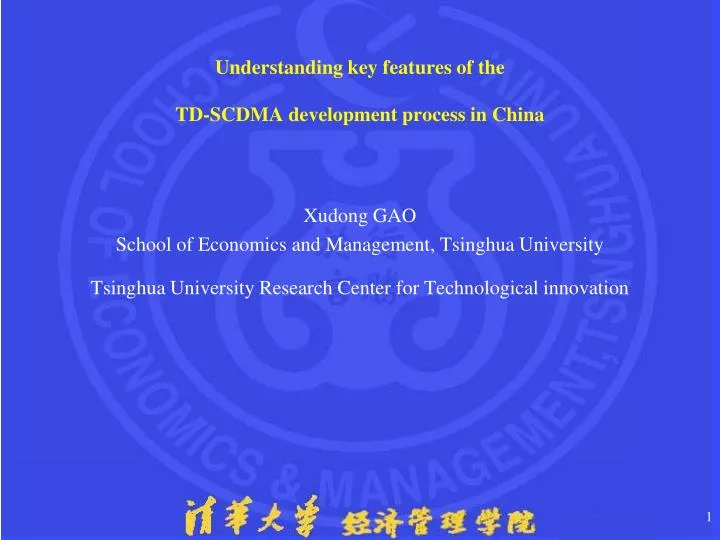 understanding key features of the td scdma development process in china