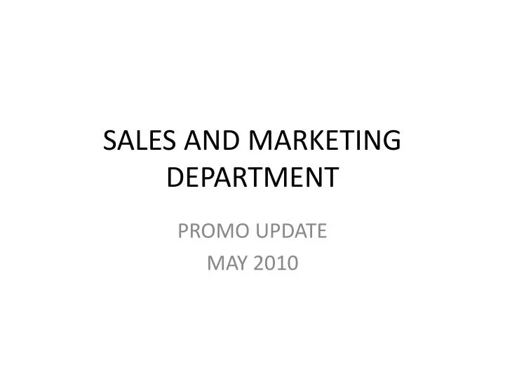 sales and marketing department