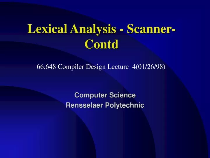 lexical analysis scanner contd