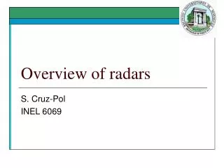 Overview of radars