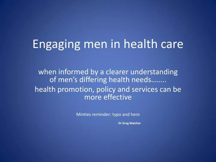 engaging men in health care