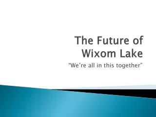 The Future of Wixom Lake
