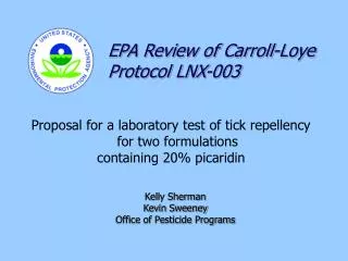 EPA Review of Carroll-Loye Protocol LNX-003