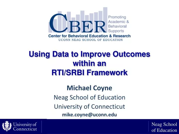 using data to improve outcomes within an rti srbi framework