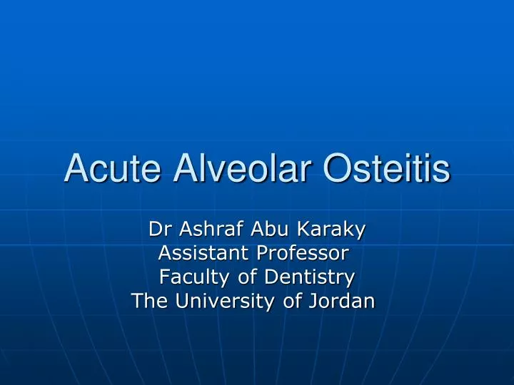 acute alveolar osteitis