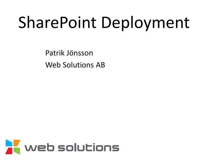 sharepoint deployment