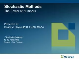 Stochastic Methods The Power of Numbers
