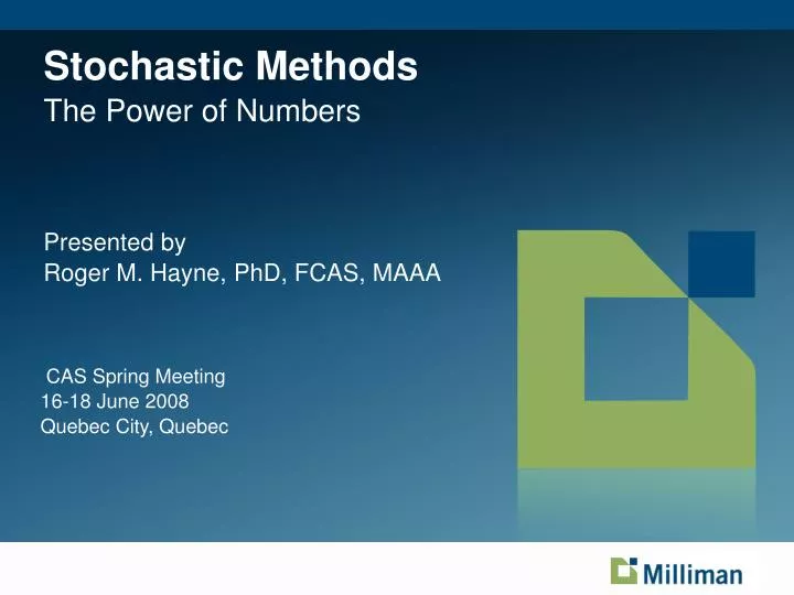 stochastic methods the power of numbers
