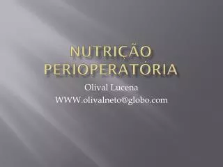 nutri o perioperat ria