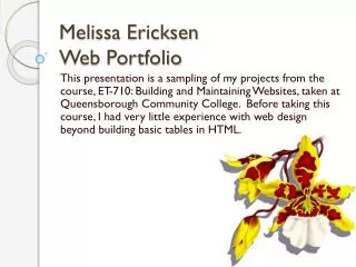 Melissa Ericksen Web Portfolio
