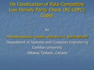 On Construction of Rate-Compatible Low-Density Parity-Check (RC-LDPC) Codes