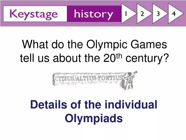 what do the olympic games tell us about the 20 th century