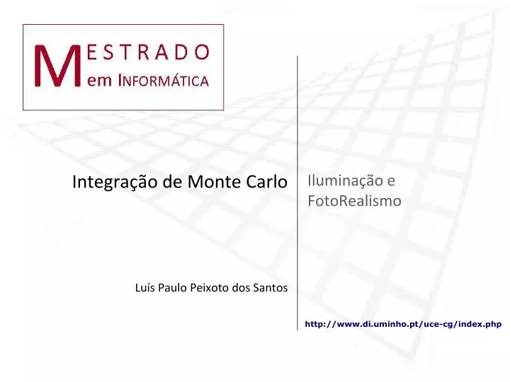 integra o de monte carlo lu s paulo peixoto dos santos