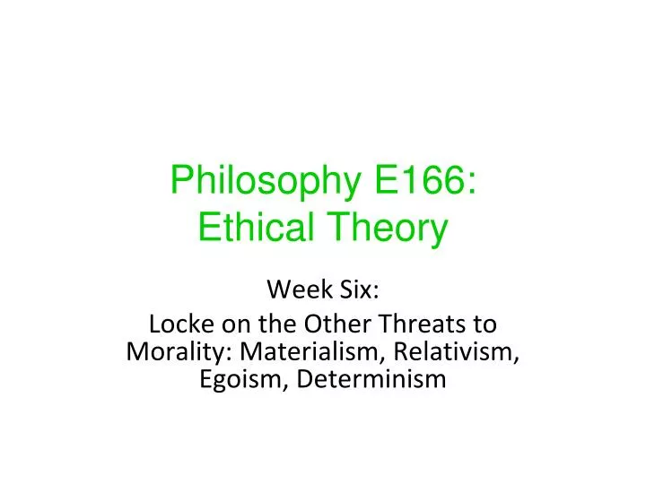 philosophy e166 ethical theory