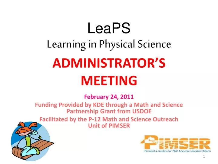 leaps learning in physical science administrator s meeting