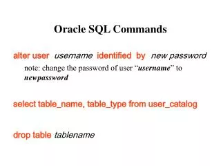 Oracle SQL Commands