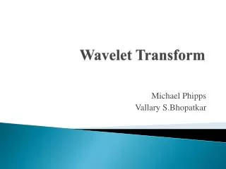 Wavelet Transform