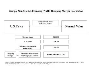 Sample Non Market-Economy (NME) Dumping Margin Calculation