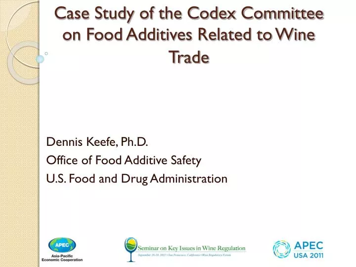 case study of the codex committee on food additives related to wine trade