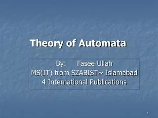 Theory of Automata