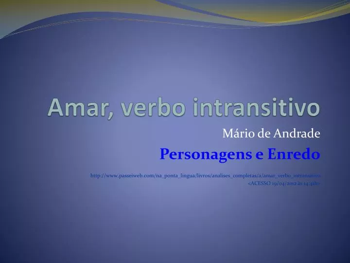 amar verbo intransitivo