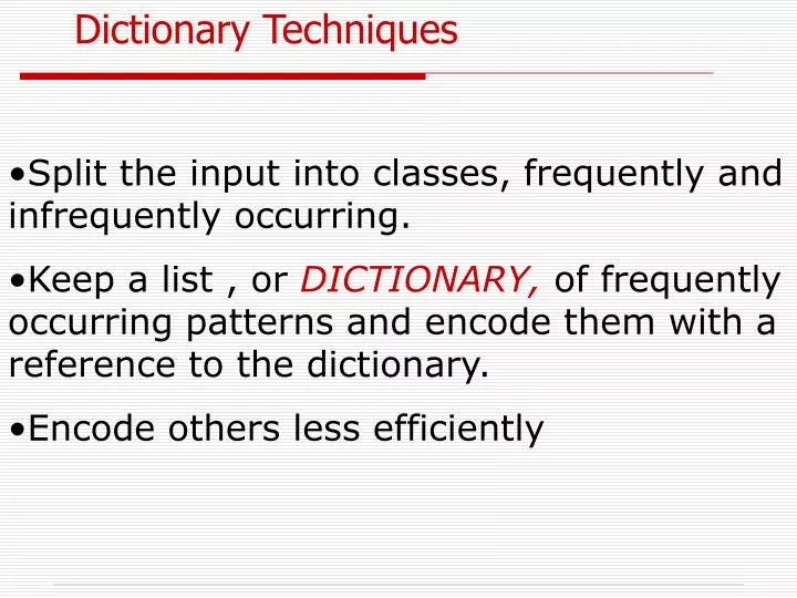 dictionary techniques
