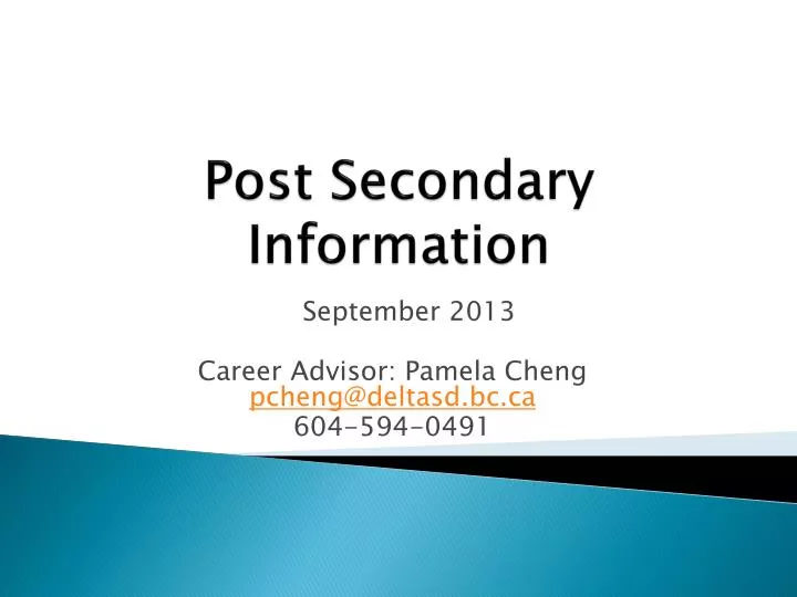 post secondary information