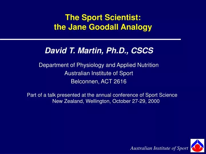 the sport scientist the jane goodall analogy