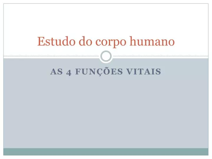 estudo do corpo humano