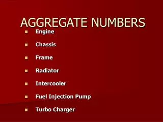 AGGREGATE NUMBERS