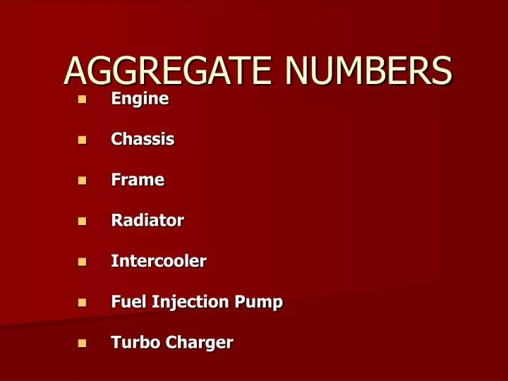 aggregate numbers