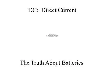 DC: Direct Current