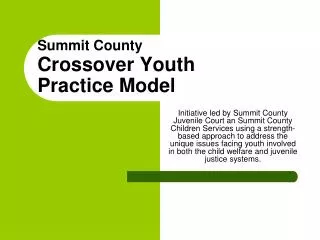 Summit County Crossover Youth Practice Model