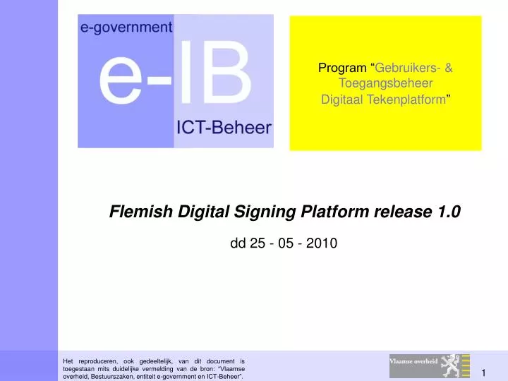 flemish digital signing platform release 1 0 dd 25 05 2010