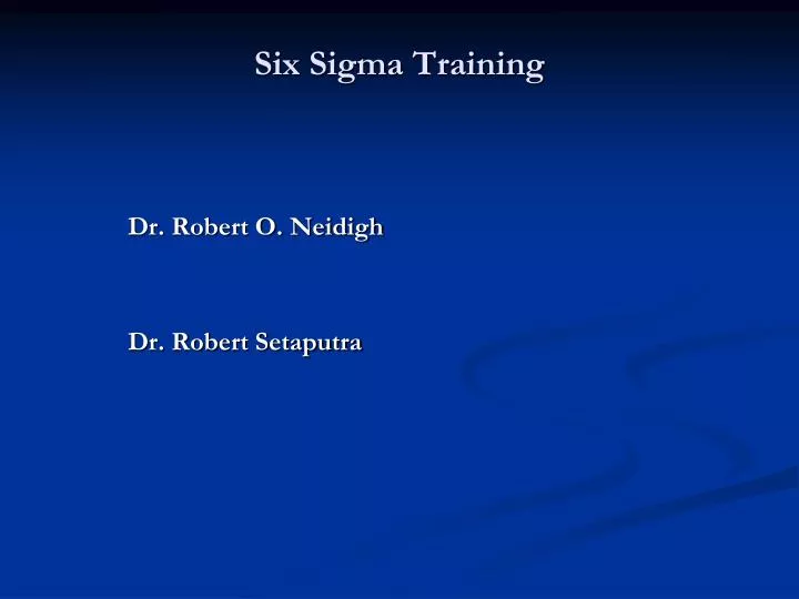 six sigma training