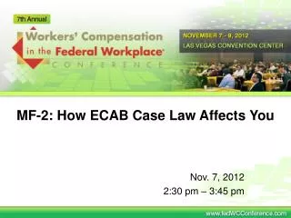 MF-2: How ECAB Case Law Affects You