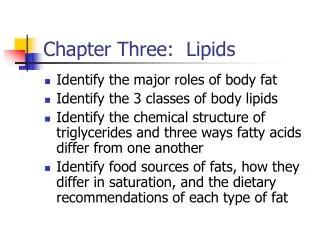 Chapter Three: Lipids