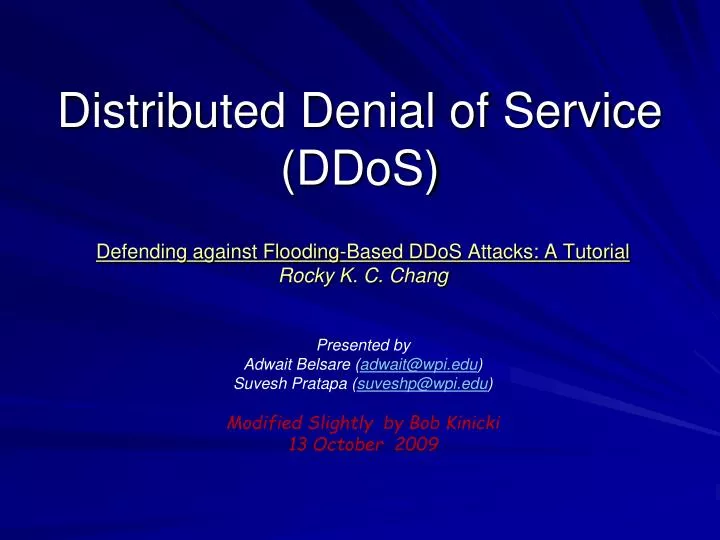 distributed denial of service ddos