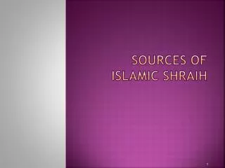 Sources of Islamic Shraih