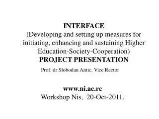 ni .ac.rc Workshop Nis , 20 -Oct- 2011.