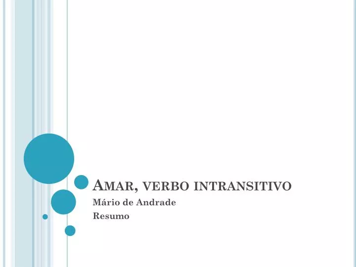 amar verbo intransitivo