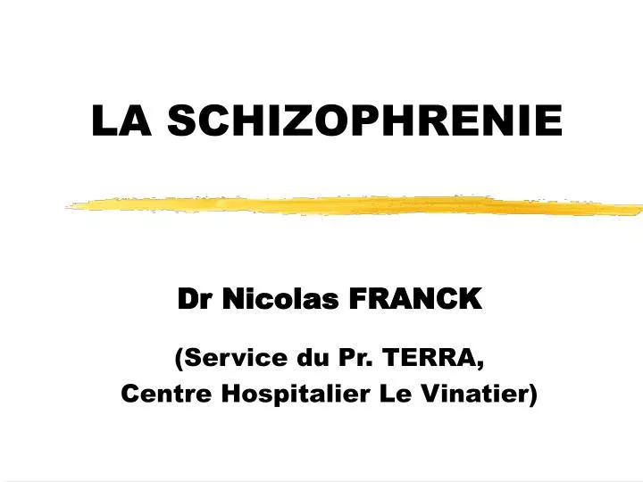 la schizophrenie