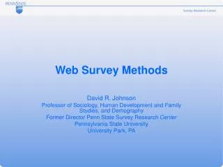 Web Survey Methods