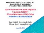 Data Transformation & Model Integration with COIN Technology for ICEWS - slide 1