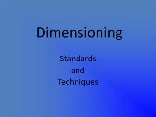 Dimensioning