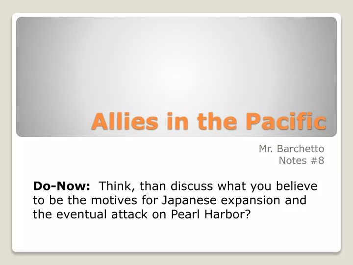 allies in the pacific