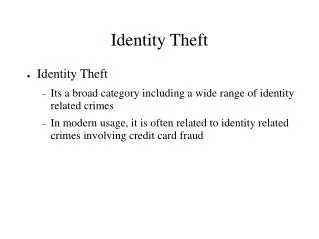 Identity Theft