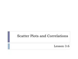 Scatter Plots and Correlations